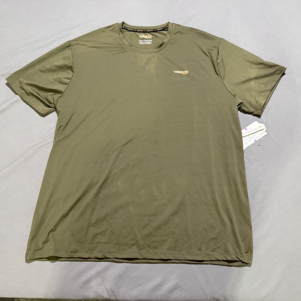 Copper Fit Performance T-Shirt Mens XXL Olive Green Short Sleeve Active Stretch